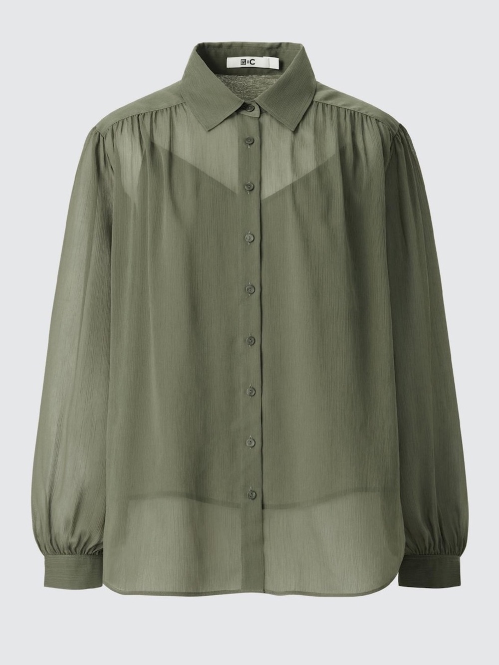 Uniqlo : C sheer blouse, green